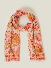 Accessorize Natural Lightweight Palm Print Scarf - Image 1 of 2