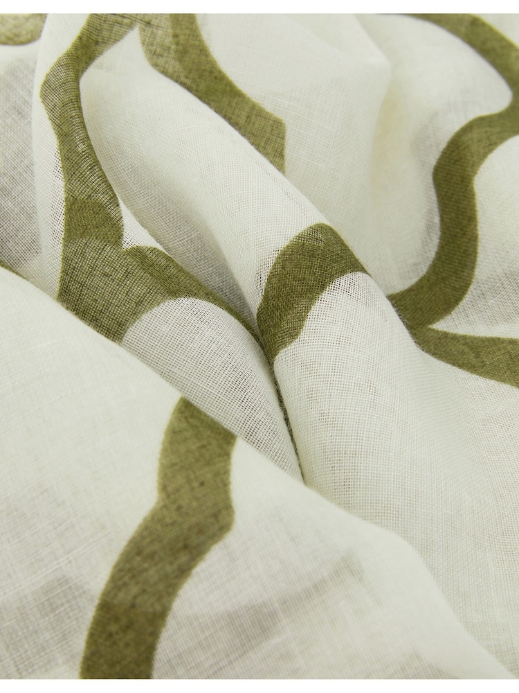 Accessorize Green Lightweight Clover Pattern Scarf - Image 2 of 2 Accessorize Green Lightweight Clover Pattern Scarf - Image 2 of 2