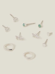 Accessorize Silver Sterling Plated Bee Stud and Hoop Earrings 5 Pack - Image 1 of 3