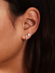 Accessorize Silver Sterling Plated Bee Stud and Hoop Earrings 5 Pack - Image 3 of 3