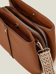 Accessorize Brown Faux Leather Webbing Strap Cross-Body Bag - Image 4 of 4