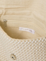 Accessorize Natural Bridal Pearl Envelope Clutch Bag - Image 4 of 4