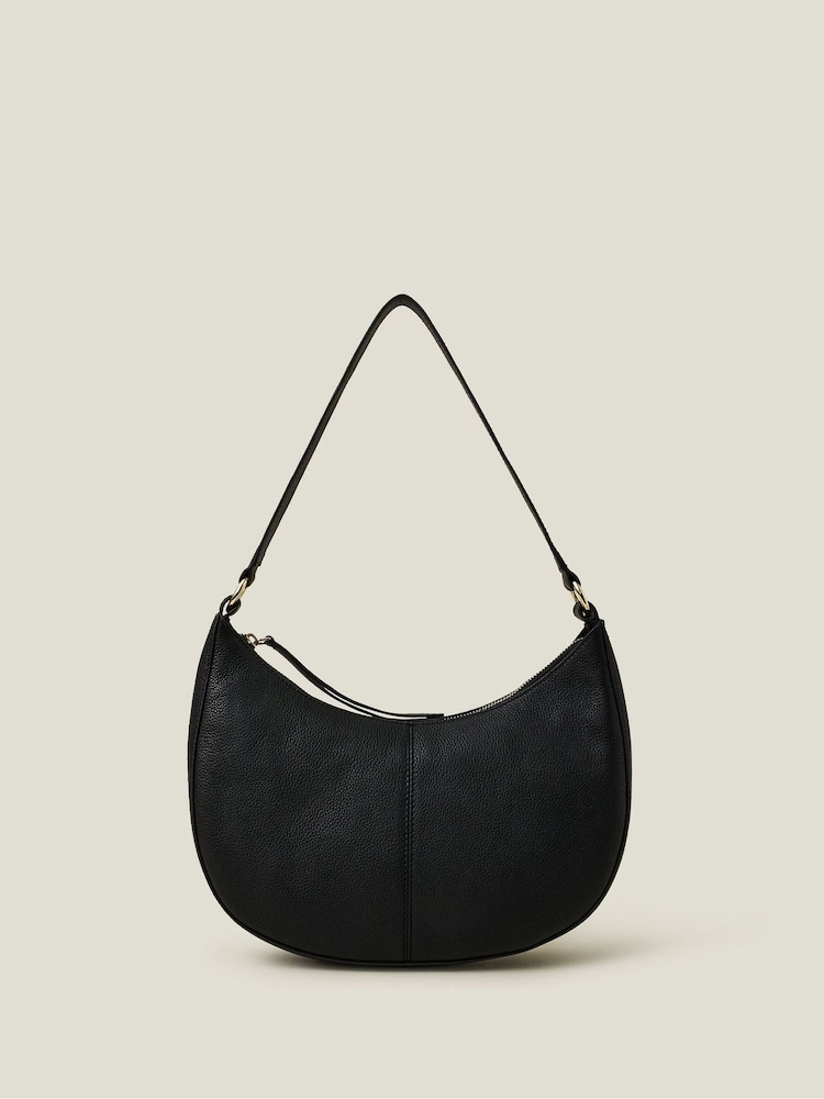 Accessorize Black Leather Scoop Shoulder Bag - Image 1 of 2