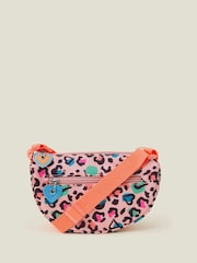 Angels By Accessorize Black Girls Colourful Leopard Print Cross-Body Bag - Image 1 of 2