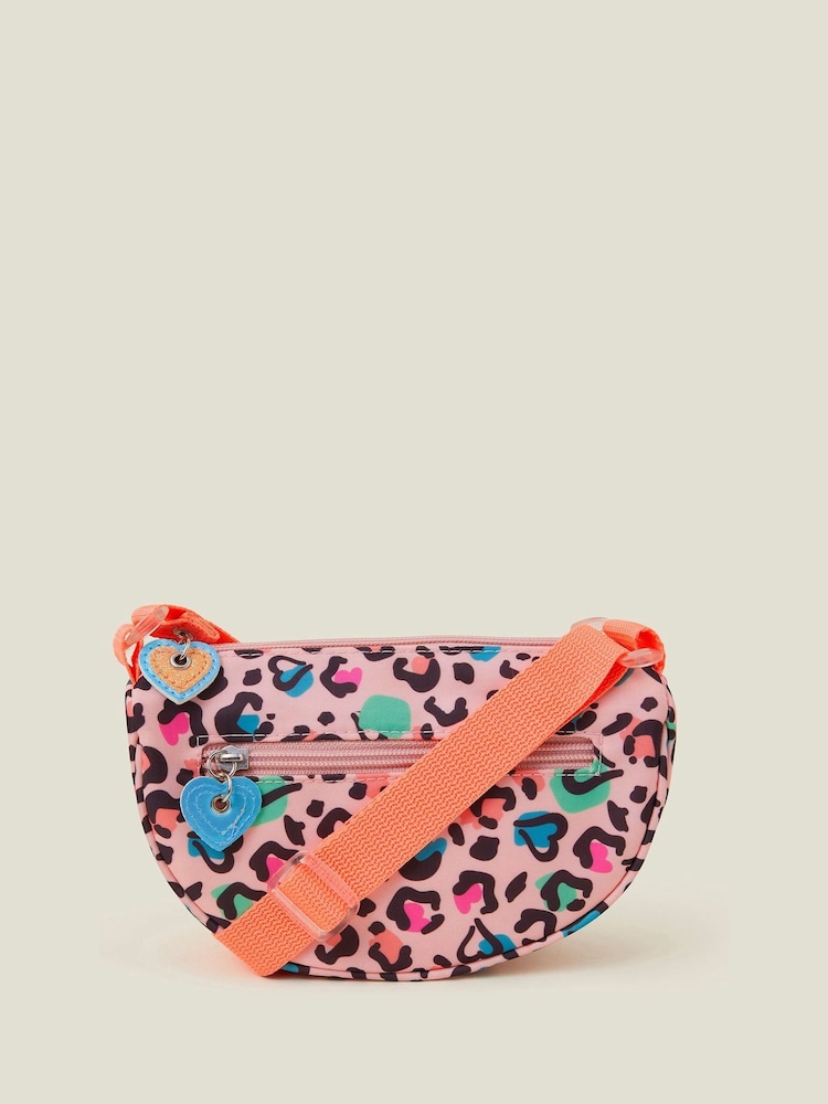 Angels By Accessorize Black Girls Colourful Leopard Print Cross-Body Bag - Image 1 of 2