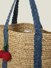 Accessorize Natural Denim Strap Jute Shoulder Bag - Image 2 of 2