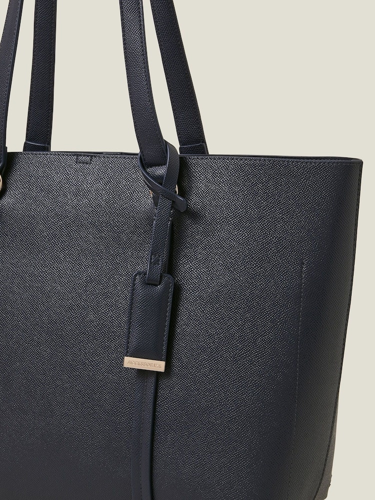 Accessorize Blue Faux Leather Tote Bag - Image 2 of 2