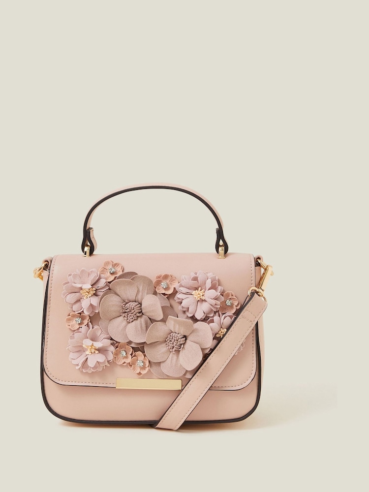 Accessorize Nude 3D Flower Top Handle Bag - Image 1 of 2