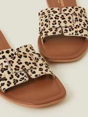 Accessorize Animal Cut-Out Leopard Print Slide Sandals - Image 4 of 4
