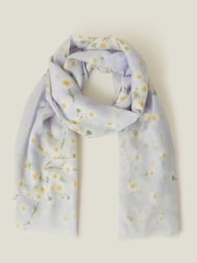 Accessorize Blue Lightweight Daisy Print Scarf - Image 1 of 2