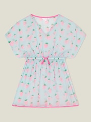 Angels By Accessorize Blue Girls Strawberry Print Kaftan - Image 1 of 2