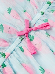 Angels By Accessorize Blue Girls Strawberry Print Kaftan - Image 2 of 2
