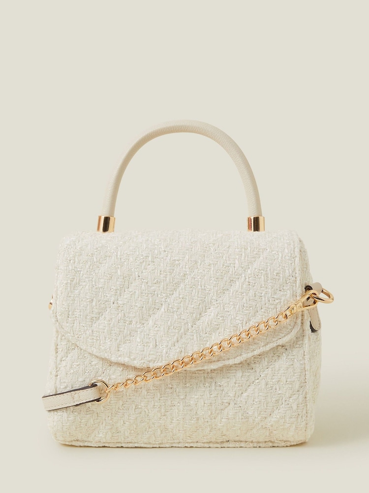Accessorize Cream Boucle Top Handle Bag - Image 1 of 2