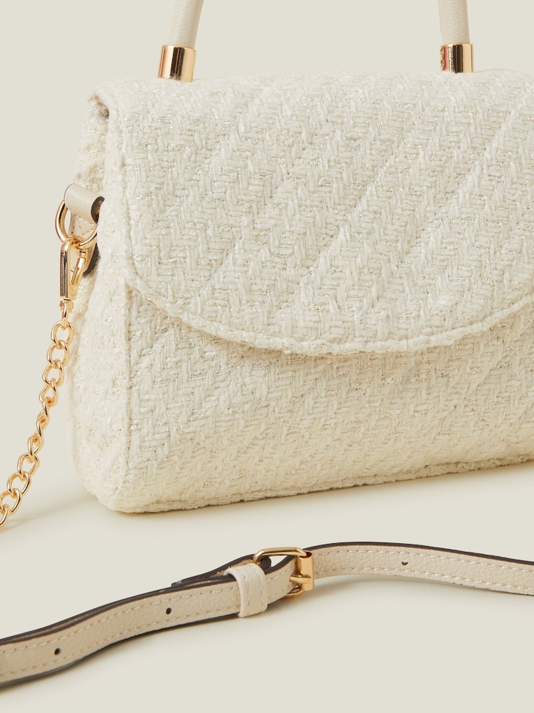 Accessorize Cream Boucle Top Handle Bag - Image 2 of 2