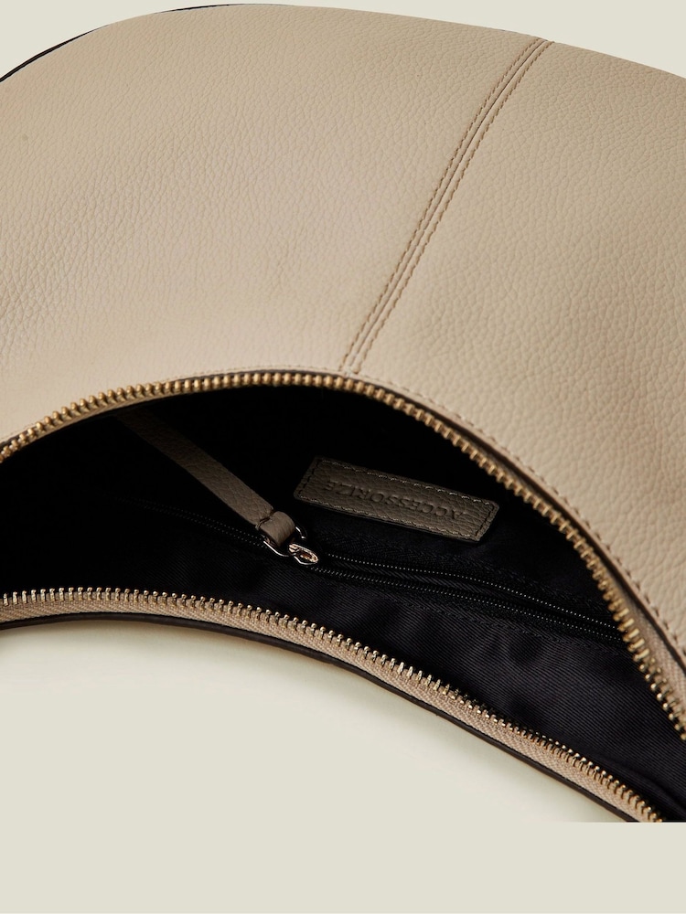 Accessorize Nude Leather Scoop Shoulder Bag - Image 2 of 2