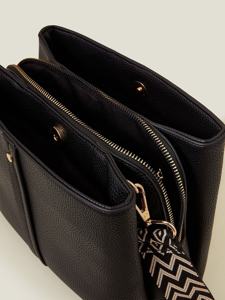 Accessorize Faux Leather Webbing Strap Cross-Body Bag - Image 2 of 2 Accessorize Faux Leather Webbing Strap Cross-Body Bag - Image 2 of 2