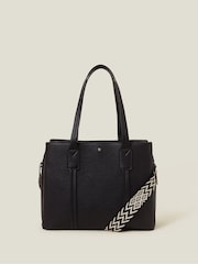 Accessorize Black Webbing Strap Tote Bag - Image 1 of 2