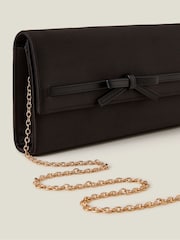 Accessorize Black Bow Satin Clutch Bag - Image 4 of 5