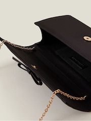 Accessorize Black Bow Satin Clutch Bag - Image 5 of 5