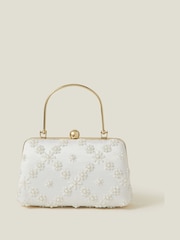 Accessorize Natural Bridal Embellished Top Handle Bag - Image 1 of 2