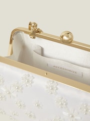 Accessorize Natural Bridal Embellished Top Handle Bag - Image 2 of 2