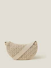 Accessorize Natural Macrame Sling Cross-Body Bag - Image 1 of 3