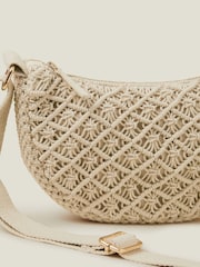 Accessorize Natural Macrame Sling Cross-Body Bag - Image 2 of 3
