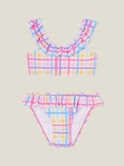 Angels By Accessorize Pink Girls Check Print Bikini Set - Image 2 of 3