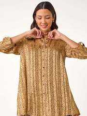 Roman Natural Animal Print Collared Shirt - Image 2 of 5