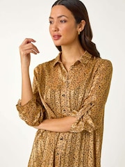 Roman Natural Animal Print Collared Shirt - Image 5 of 5