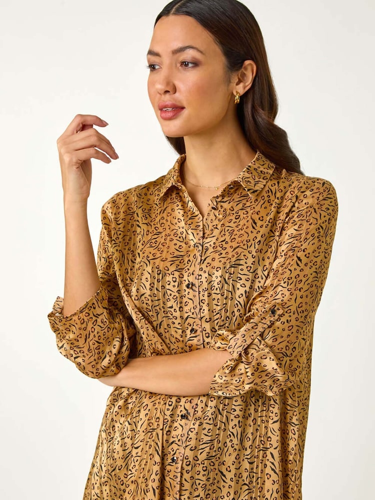 Roman Natural Animal Print Collared Shirt - Image 5 of 5