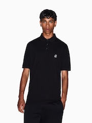 Preto - Camisa polo com logo Armani Exchange Regular Fit - Imagem 1 de 9