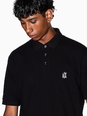 Preto - Camisa polo com logo Armani Exchange Regular Fit - Imagem 3 de 9