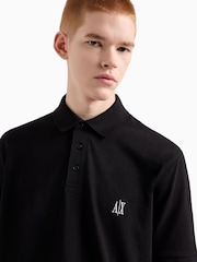 Preto - Camisa polo com logo Armani Exchange Regular Fit - Imagem 6 de 9