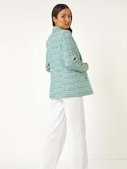 Roman Rutig Frayed Edge Boucle Button Jacka - Bild 3 av 5