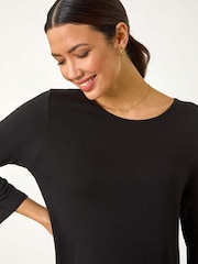 Rot - Roman Stretch-Top mit Animal Print und kontrastierendem Mesh-Saum - Bild 2 von 5