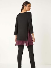 Rot - Roman Stretch-Top mit Animal Print und kontrastierendem Mesh-Saum - Bild 3 von 5