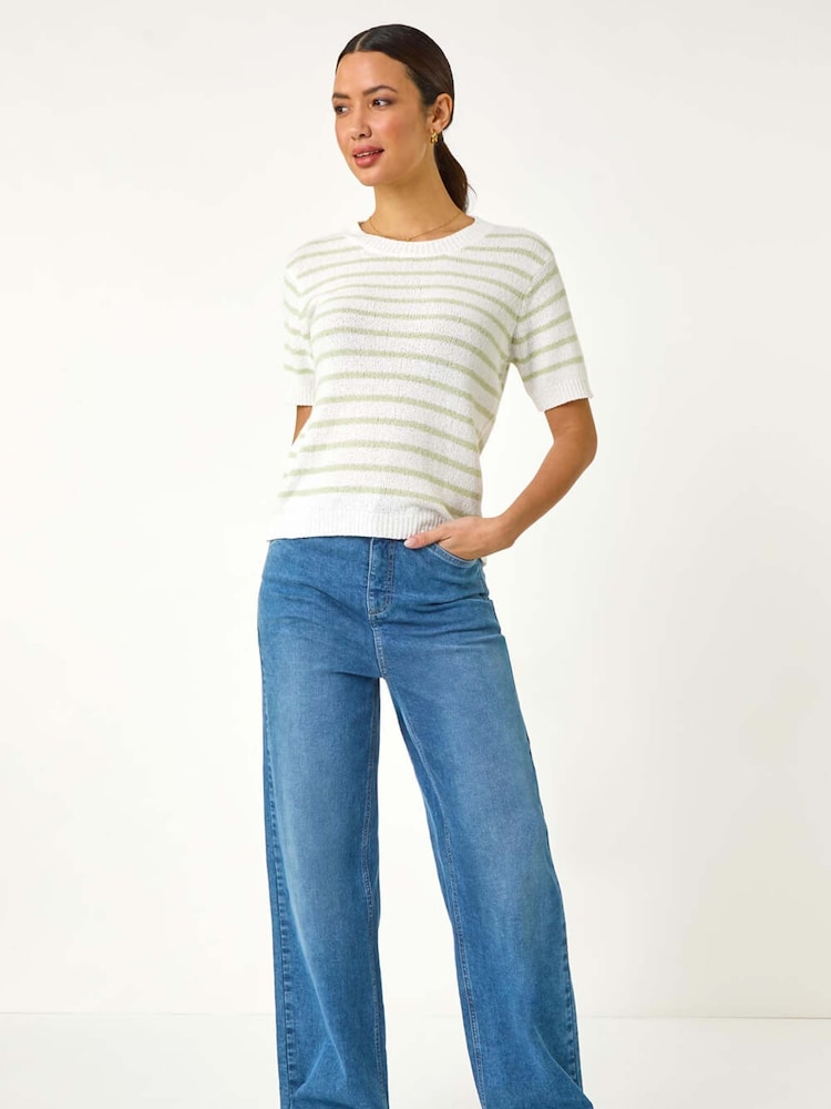 Roman Green Dainty Stripe Knit Top - Image 2 of 5