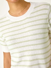 Roman Green Dainty Stripe Knit Top - Image 5 of 5