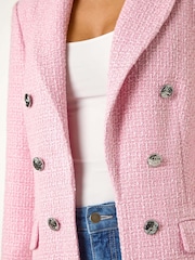 Roman Pink Tailored Longline Boucle Jacket - Image 5 of 5