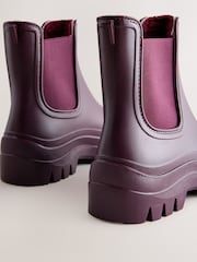 Burgundy Red Faux Fur Lined Chelsea Ankle Wellies - Image 10 of 10