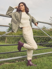 Burgundy Red Faux Fur Lined Chelsea Ankle Wellies - Image 2 of 5