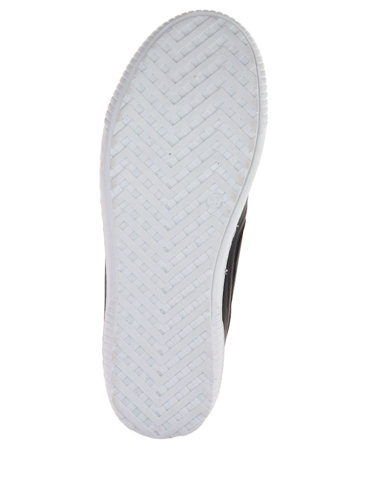 Jones Bootmaker Black Wide Fit Ladies Side Zip Casual Trainers - Image 6 of 6