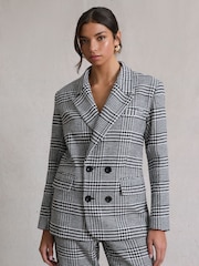 Hay Life Black Double Breasted Check Blazer - Image 1 of 6