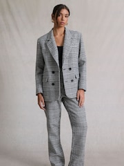 Hay Life Black Double Breasted Check Blazer - Image 4 of 6