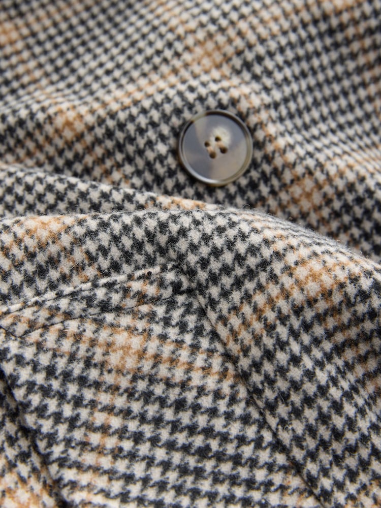 Brown Check Long Maxi Coat - Image 8 of 8 Brown Check Long Maxi Coat - Image 8 of 8