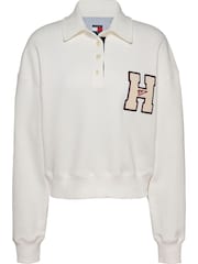 Tommy Jeans White 100% Cotton Graphic Sweatshirt - Image 1 of 3