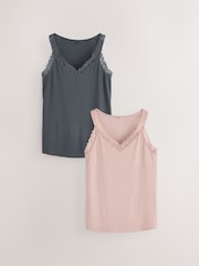 Antracita/rosa - Thermal Base Layer Lace Trim Vest 2 Pack - Imagen 11 de 15