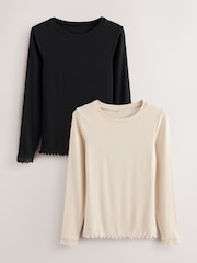 Neutral/Black ThermoGen Base Layer Long Sleeve Thermals 2 Pack - Image 1 of 9