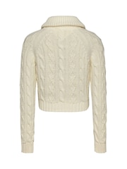 Tommy Jeans White White Reg Quarter Zip 100% Cotton Sweatshirt - Image 6 of 7